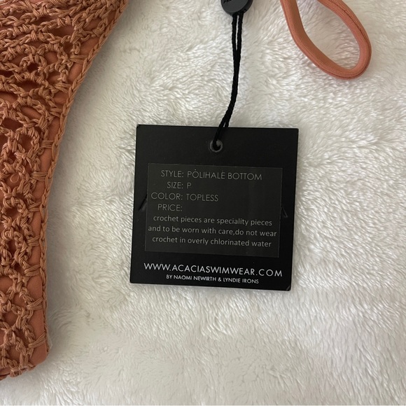 NWT XS Acacia Swimwear Topless Polihale crochet bikini bottoms - Picture 2 of 4